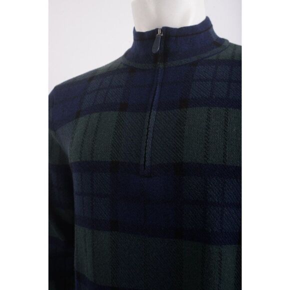Vineyard Vines Mens Sweater Size M Navy Blue Green Tartan boathouse Plaid NWT - Picture 4 of 6
